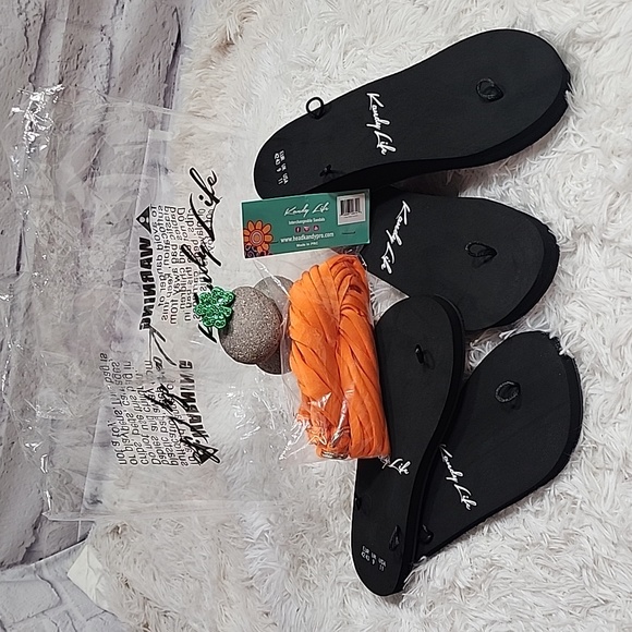 3pcs Kandy Life Interchangeable Sandals - Flat & Wedge/ sizes 11/ NWT/ ORANGE - Picture 3 of 10